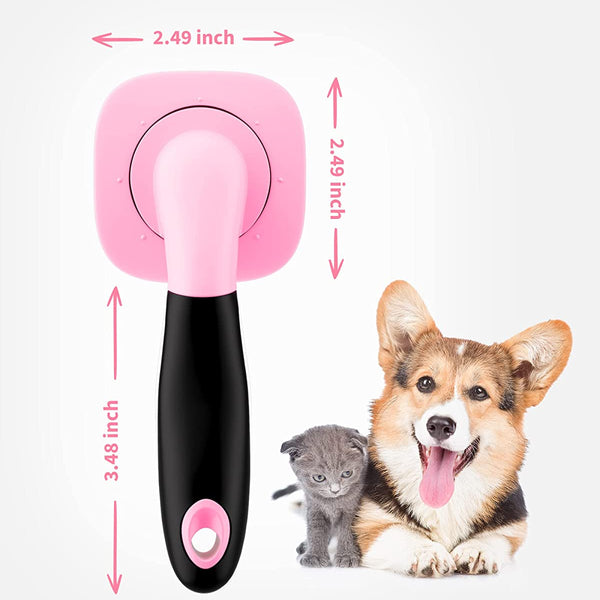 Dog Brush & Cat Brush- Slicker Pet Grooming Brush- Shedding Grooming Tools(Pink)