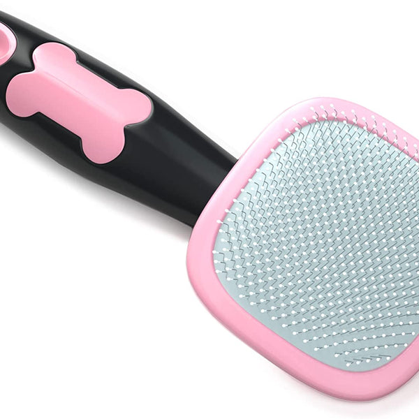 Dog Brush & Cat Brush- Slicker Pet Grooming Brush- Shedding Grooming Tools(Pink)