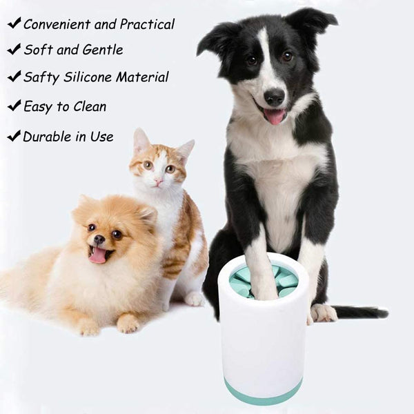 Dog Paw Cleaner - Portable Dog Paw Cleaner Foot Washer Cup for Small Medium Dogs and Cats Muddy Paw, Green S