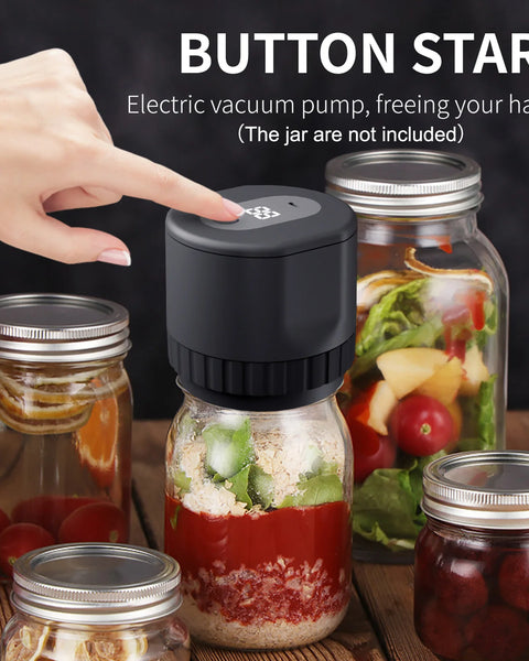 Electric Mason Jar Vacuum Sealer Kit Cordless Automatic Jar Sealer Kit for Food Storage and Fermentation with Mason Jar Lids