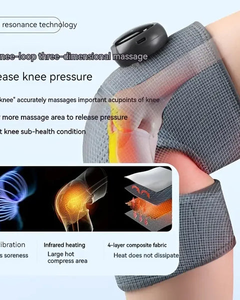 Vibration Heated Knee Massager Shoulder Brace 3-In-1 Heated Knee Elbow Shoulder Brace Wrap 3 Adjustable Vibrations Heating Modes