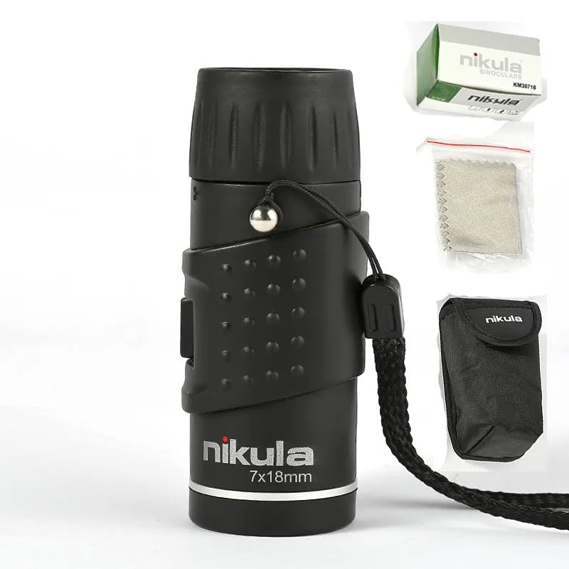 Nikula HD Mini Monocular Telescope 7X18 Fully Coated Optics Bak4 Pocket Concert Spotting Scope Long Range for Hunting Camping