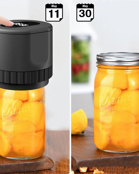 Electric Mason Jar Vacuum Sealer Kit Cordless Automatic Jar Sealer Kit for Food Storage and Fermentation with Mason Jar Lids